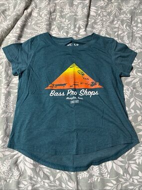 Bass Pro Shops Teal Pyramid Sunset Graphic Tee